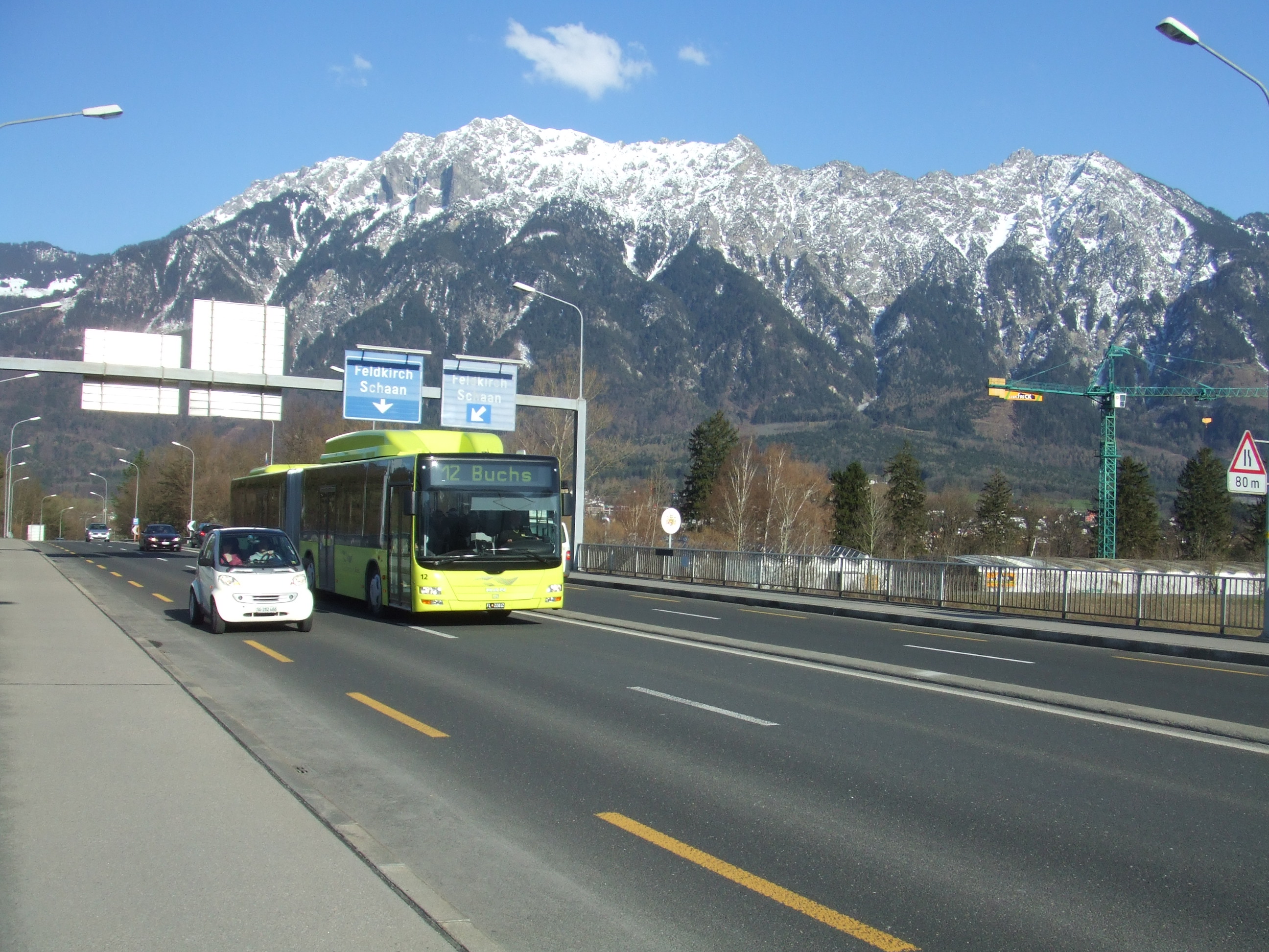 FL Bus on Swiss-Liechtenstein Bridge