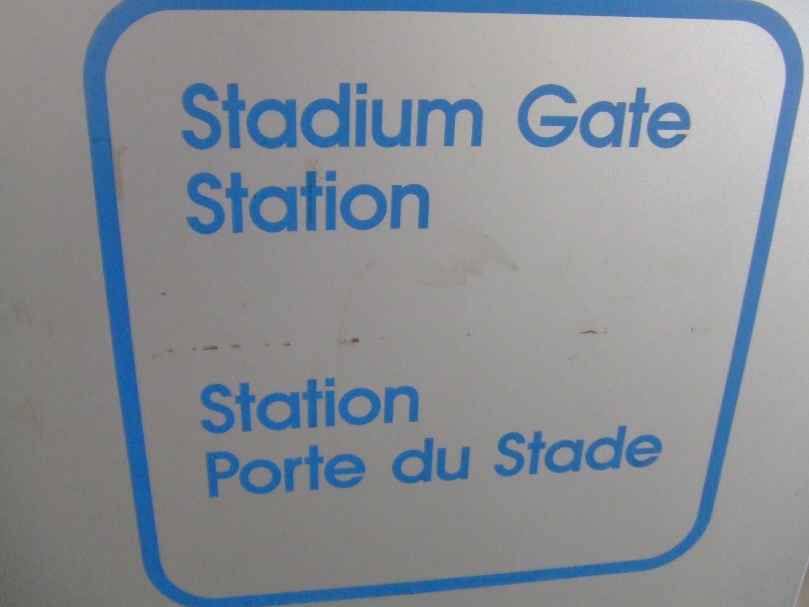 Stadium Gate Station Sign